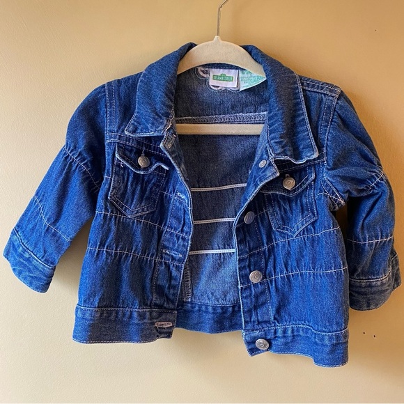 Vintage Sesame Street Floral Jacket Denim Jean Button Closure Baby Girl 6-9M - Picture 8 of 9